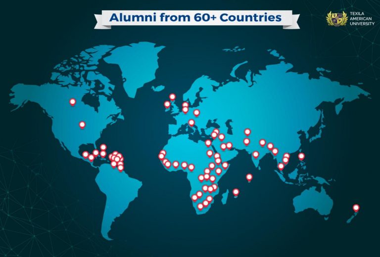 Country pointing of Texila Alumni presence